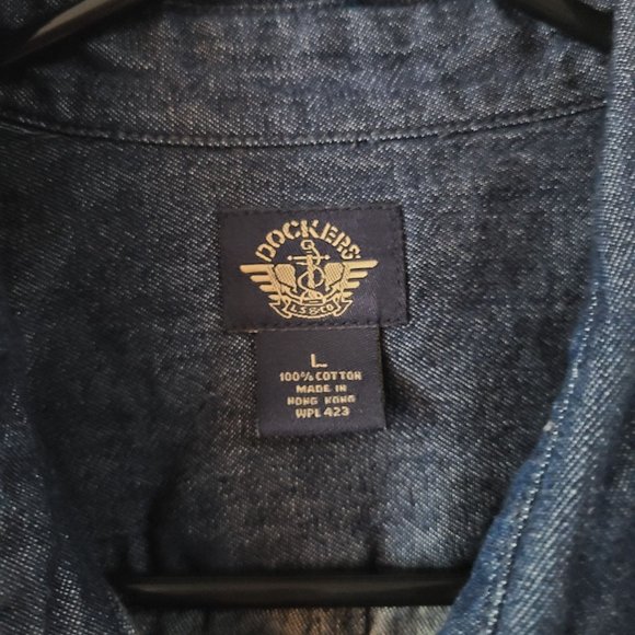 VTG Dockers Denim 100% Cotton Embroidered Vest Women's Size L - Picture 4 of 9